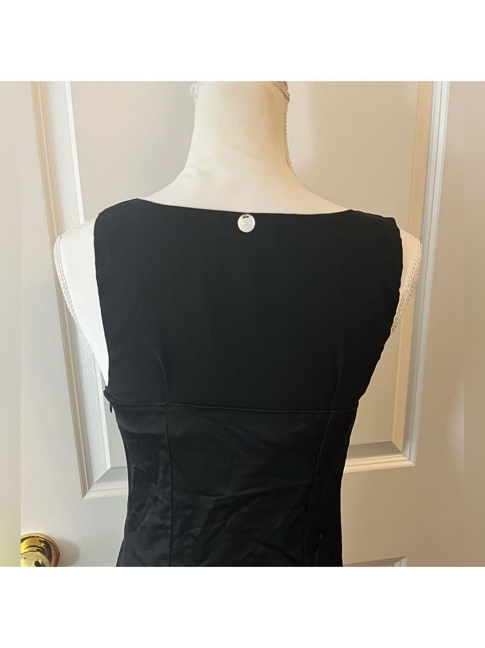 Liu Jo Black Satin Ruched Bodice Cocktail Dress IT 40 US 4 Perfect Condition - Picture 5 of 12